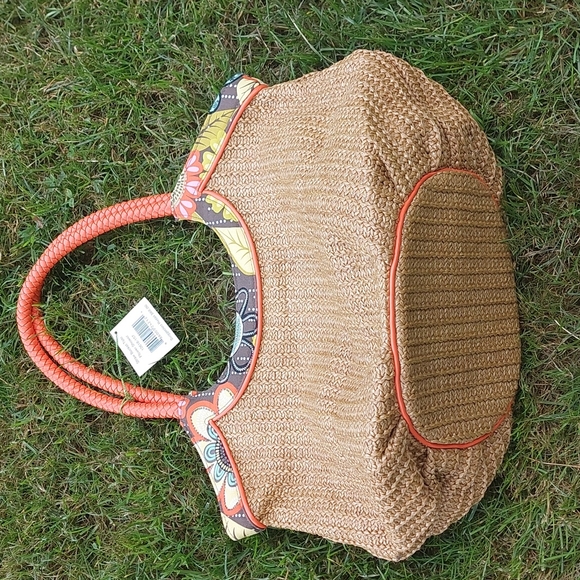 Vera Bradley Straw Bucket Tote Flower Shower - Picture 4 of 11